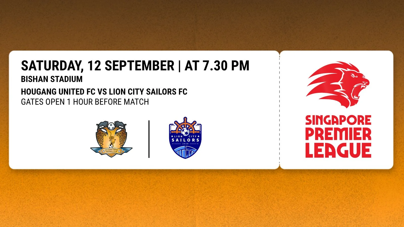 [Singapore Premier League] Hougang United FC vs Lion City Sailors