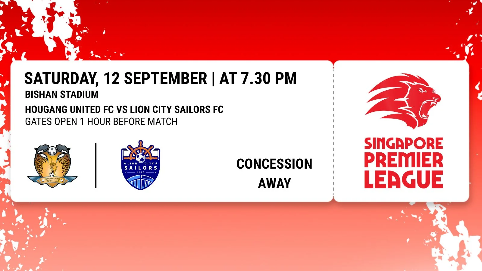 [Away Zone] Concession Ticket: Hougang United FC vs Lion City Sailors